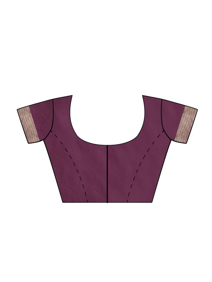 deep purple banarasi saree with blouse - 17545825 -  Standard Image - 2