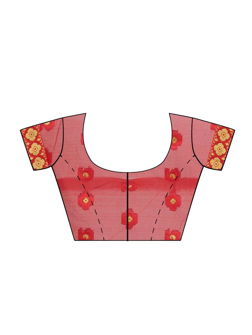 navy cotton blend banarasi saree with blouse - 17545834 -  Standard Image - 2