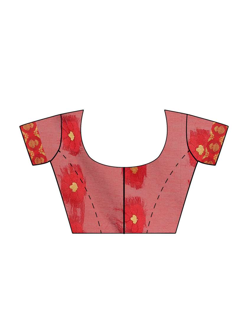 turquoise cotton blend banarasi saree with blouse - 17545858 -  Standard Image - 2