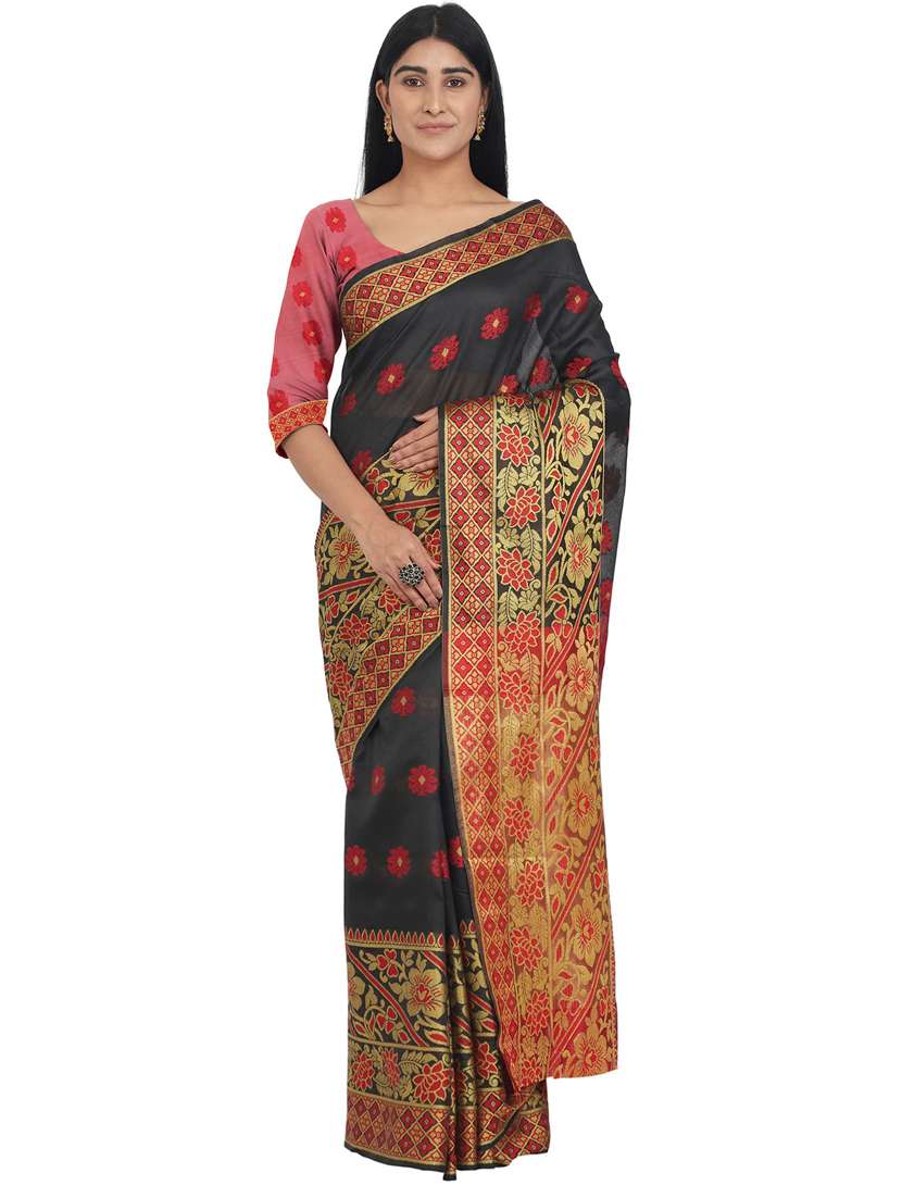 floral banarasi saree with blouse