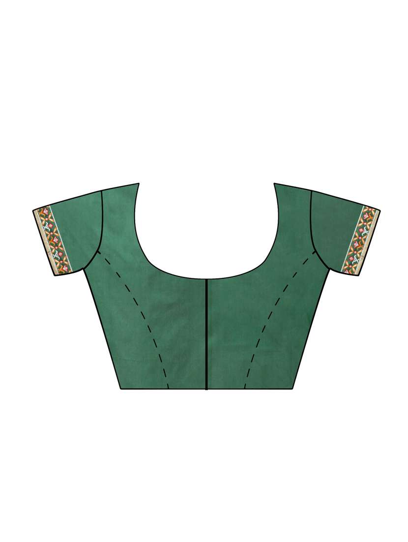 mustard silk blend patola saree with blouse - 17545878 - Standard Image - 2