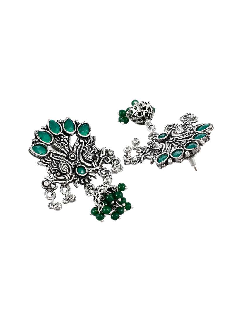 green brass drop earring - 17546053 - Standard Image - 2