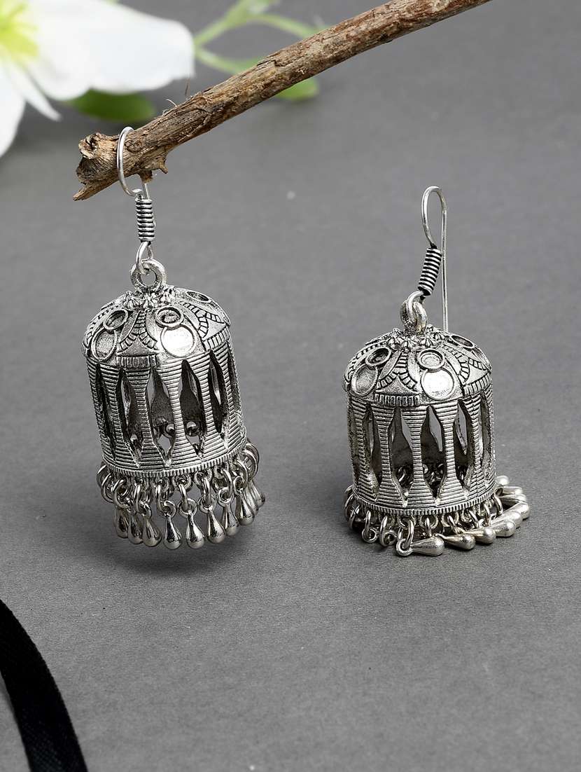 Silver Brass Jhumka Earring