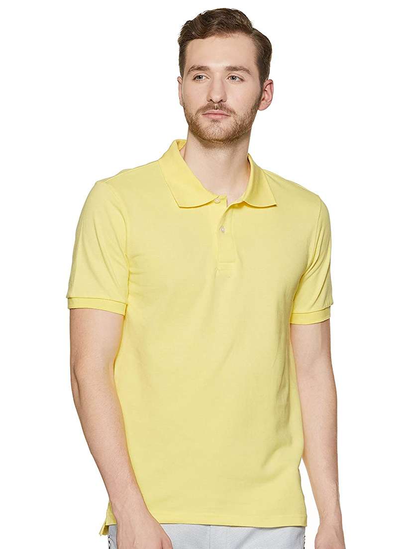 men solid short sleeve polo t-shirt
