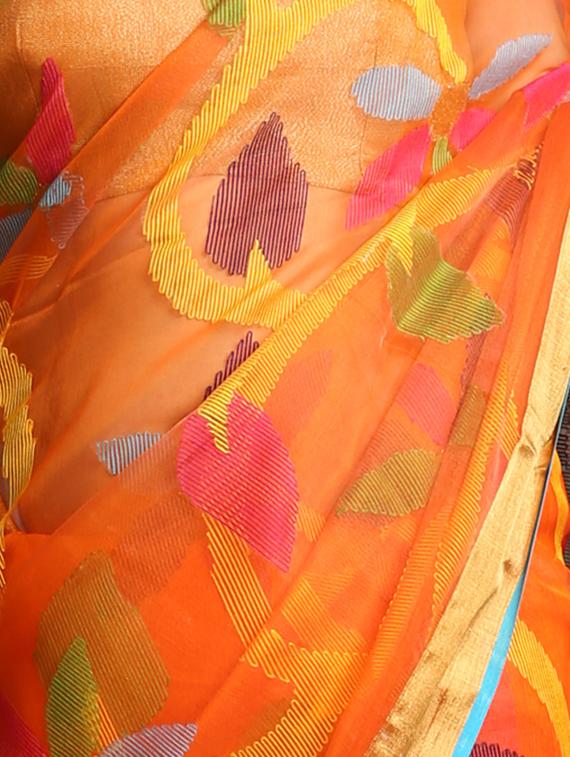 floral woven saree - 17546980 - Standard Image - 2