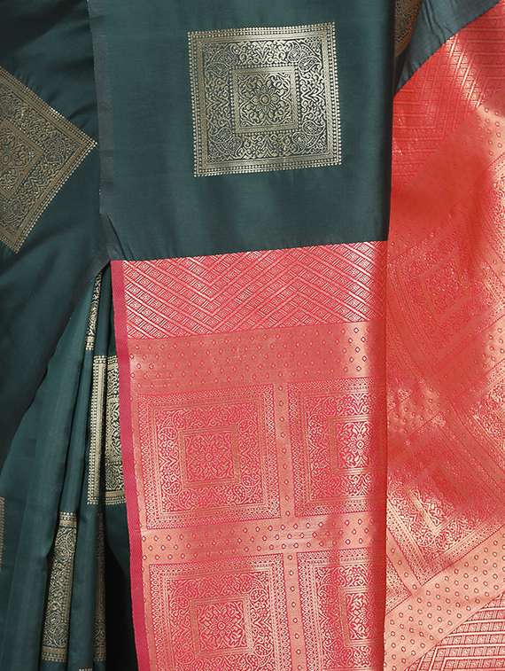 geometrical banarasi saree with blouse - 17547449 - Standard Image - 2