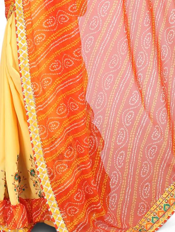 women half & half embroidered saree with blouse - 17547463 -  Standard Image - 2