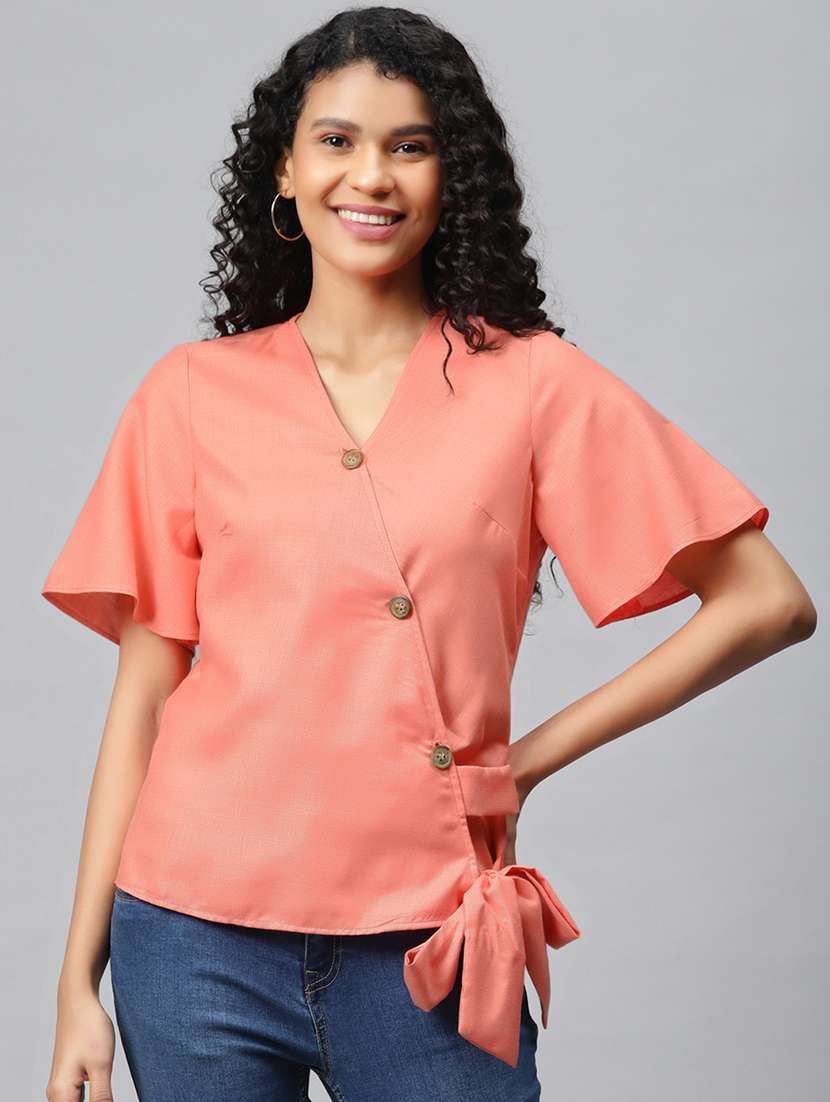 button up wrap top 