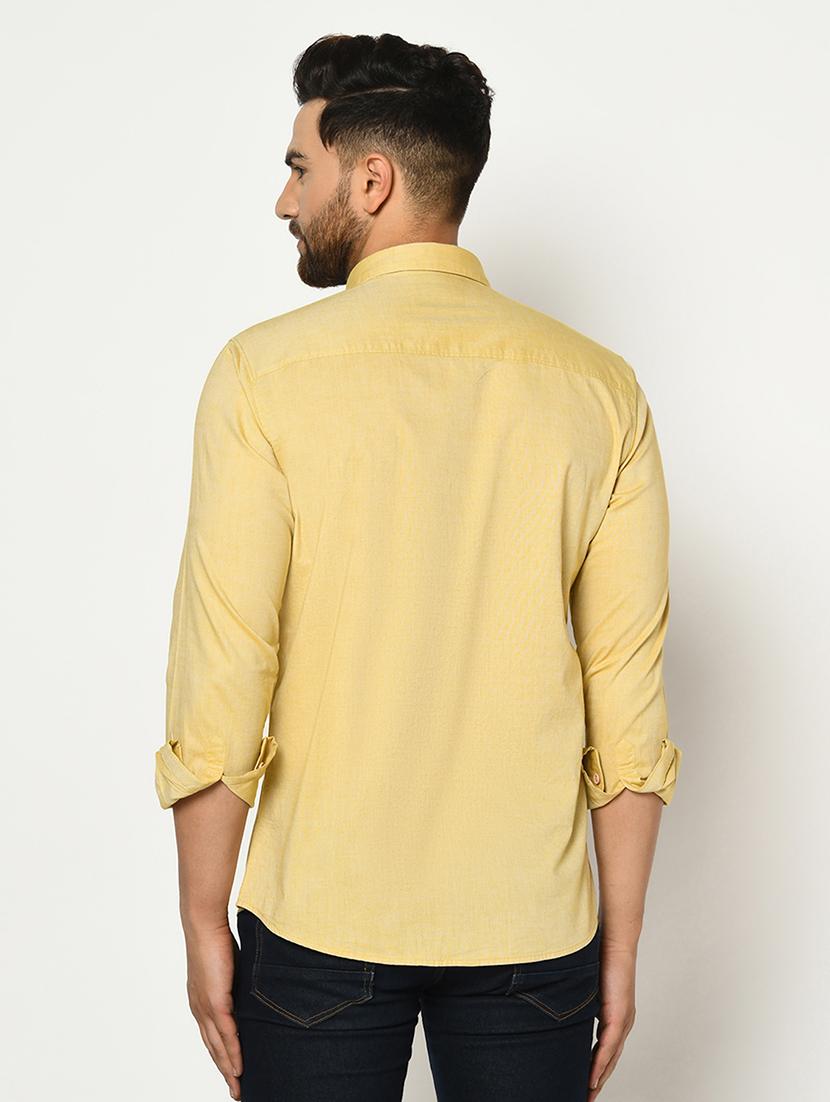 yellow solid casual shirt - 17549118 - Standard Image - 2
