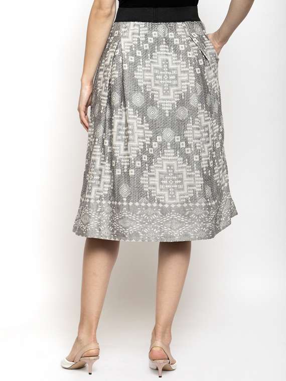 high rise printed a-line skirt - 17549355 - Standard Image - 2