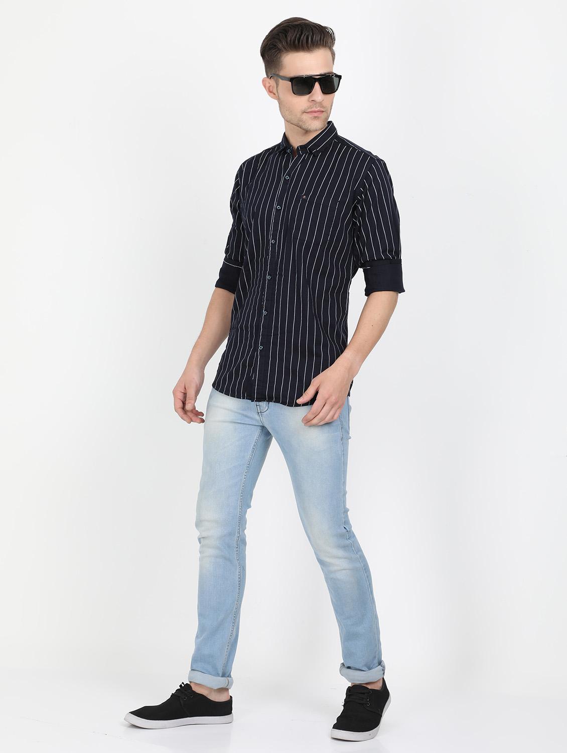 navy blue striped shirt - 17549658 - Standard Image - 2