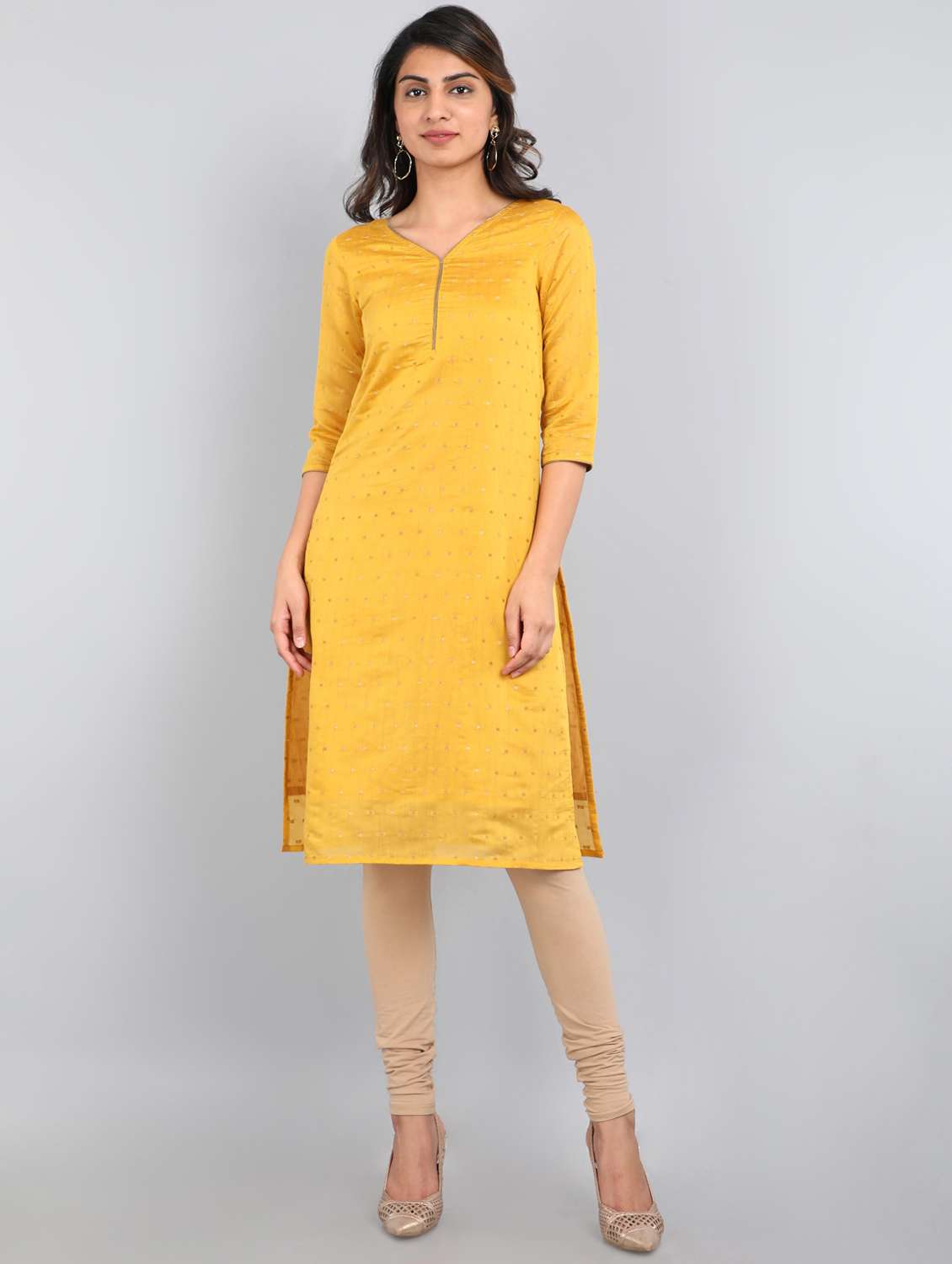 ethnic motifs chanderi straight kurta