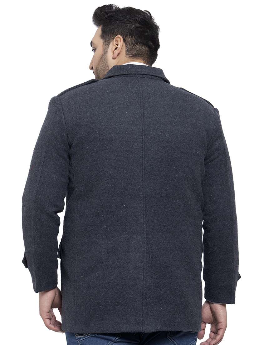 black solid fleece overlap casual jacket - 17550475 -  Standard Image - 2