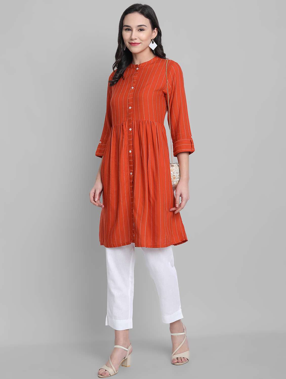 striped flared kurta