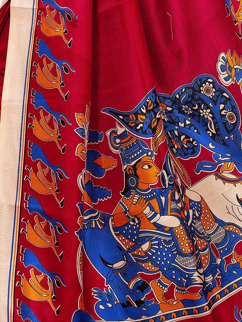conversational printed saree with blouse - 17550837 - Standard Image - 2