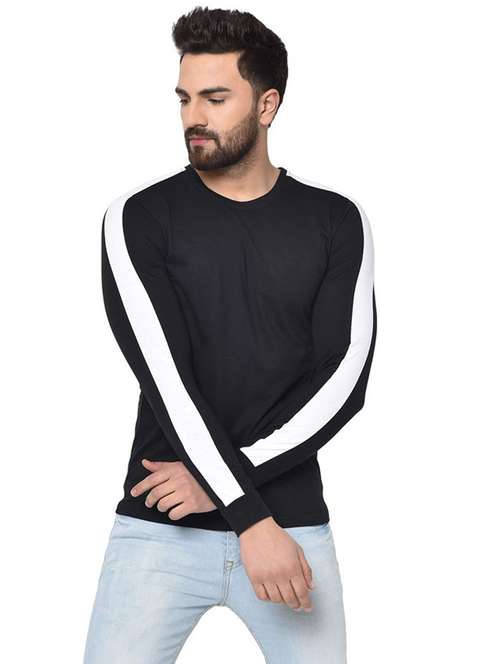 black cut & sew t-shirt - 17551887 - Standard Image - 0