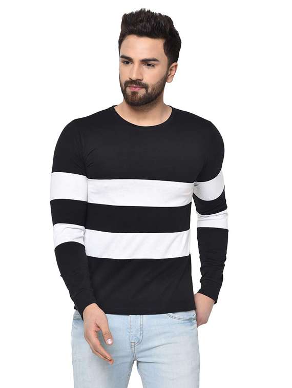 black cut & sew t-shirt - 17551889 -  Zoom Image - 0