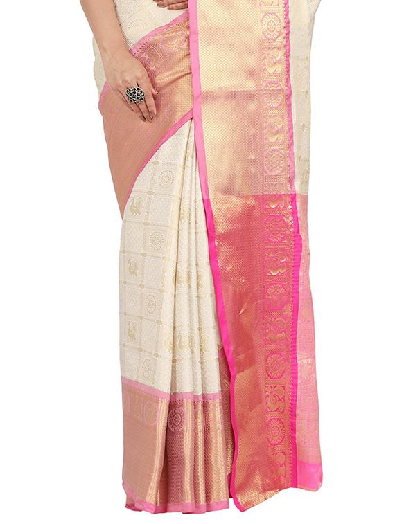 solid banarasi saree with blouse - 17553908 - Standard Image - 2