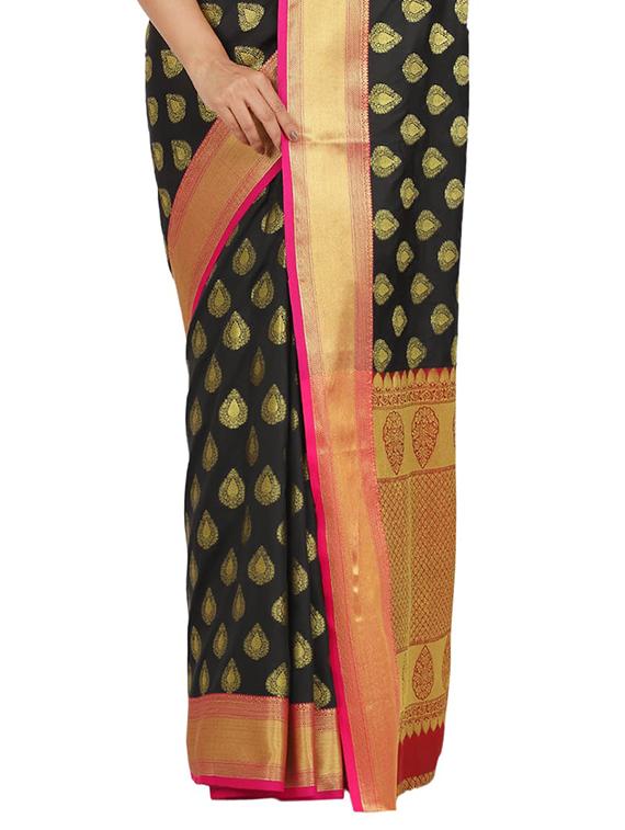 self design banarasi saree with blouse - 17553909 - Standard Image - 2
