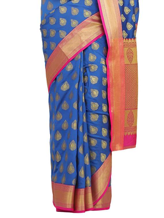 self design banarasi saree with blouse - 17553913 - Standard Image - 2