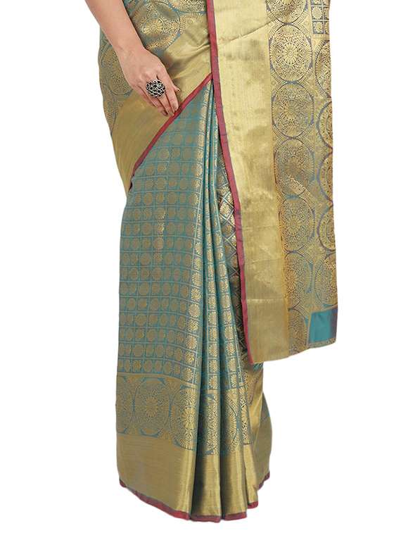 self design banarasi saree with blouse - 17553919 - Standard Image - 2