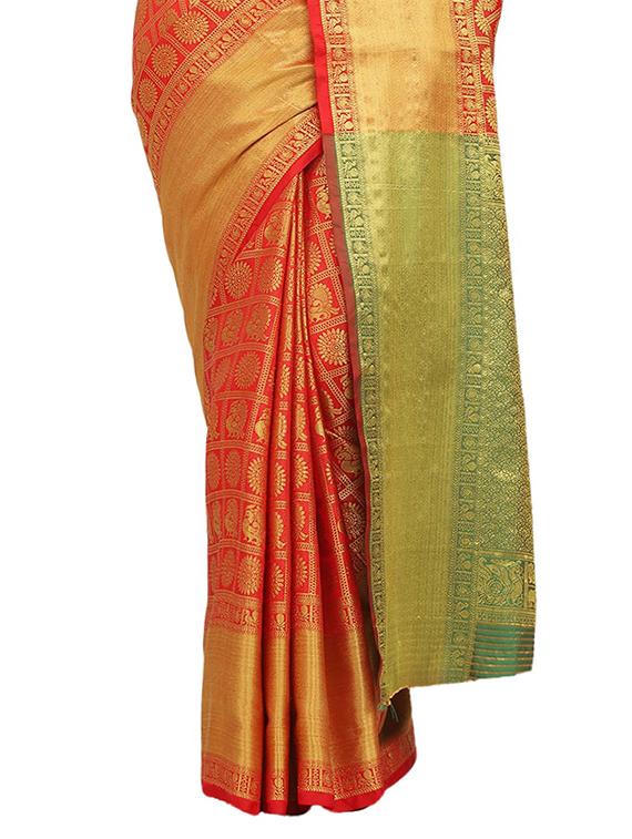 conversational banarasi saree with blouse - 17553926 - Standard Image - 2