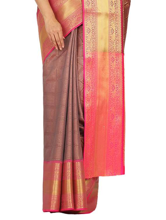 solid banarasi saree with blouse - 17553931 - Standard Image - 2