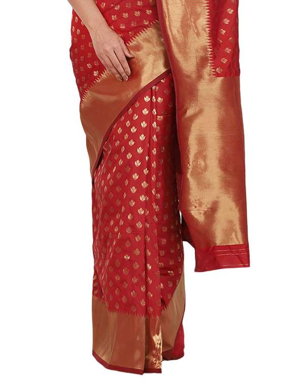 jacquard banarasi saree with blouse - 17553950 - Standard Image - 2