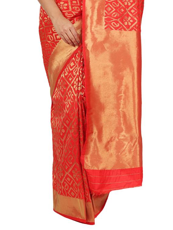 jacquard banarasi saree with blouse - 17553957 - Standard Image - 2