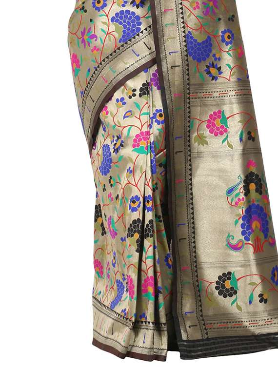 jacquard banarasi saree with blouse - 17553959 - Standard Image - 2