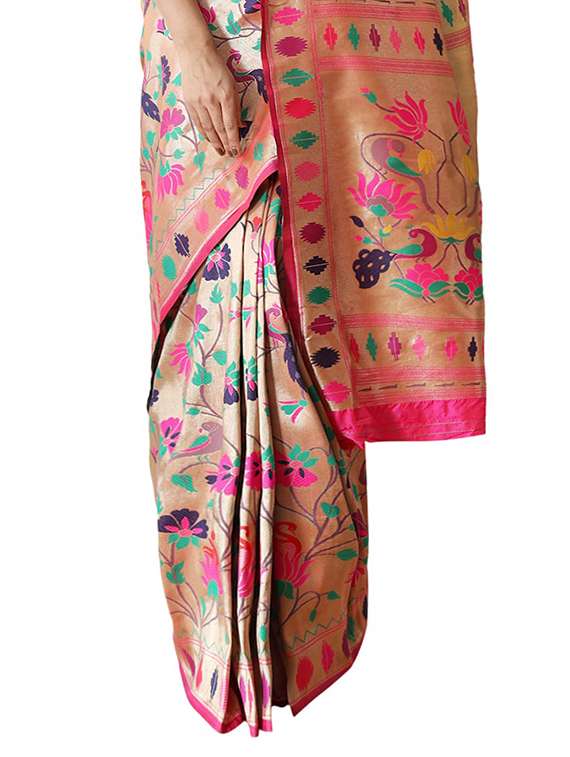 jacquard banarasi saree with blouse - 17553960 - Standard Image - 2