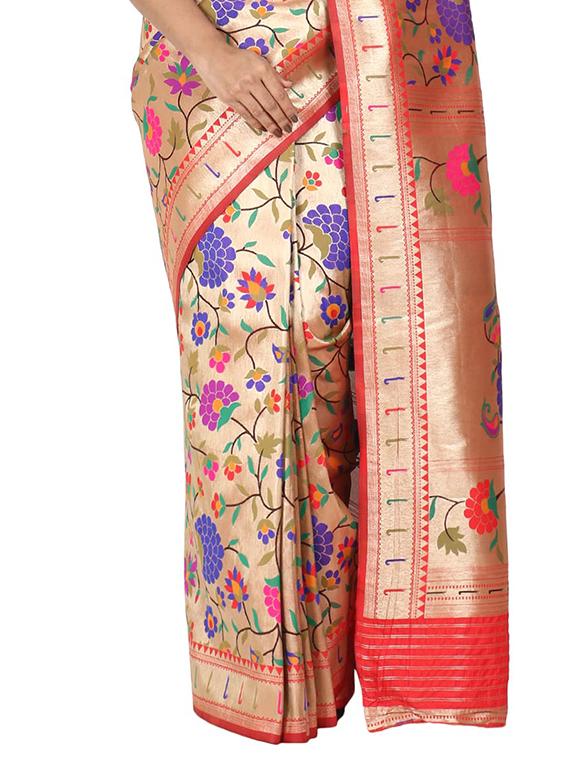 jacquard banarasi saree with blouse - 17553962 - Standard Image - 2
