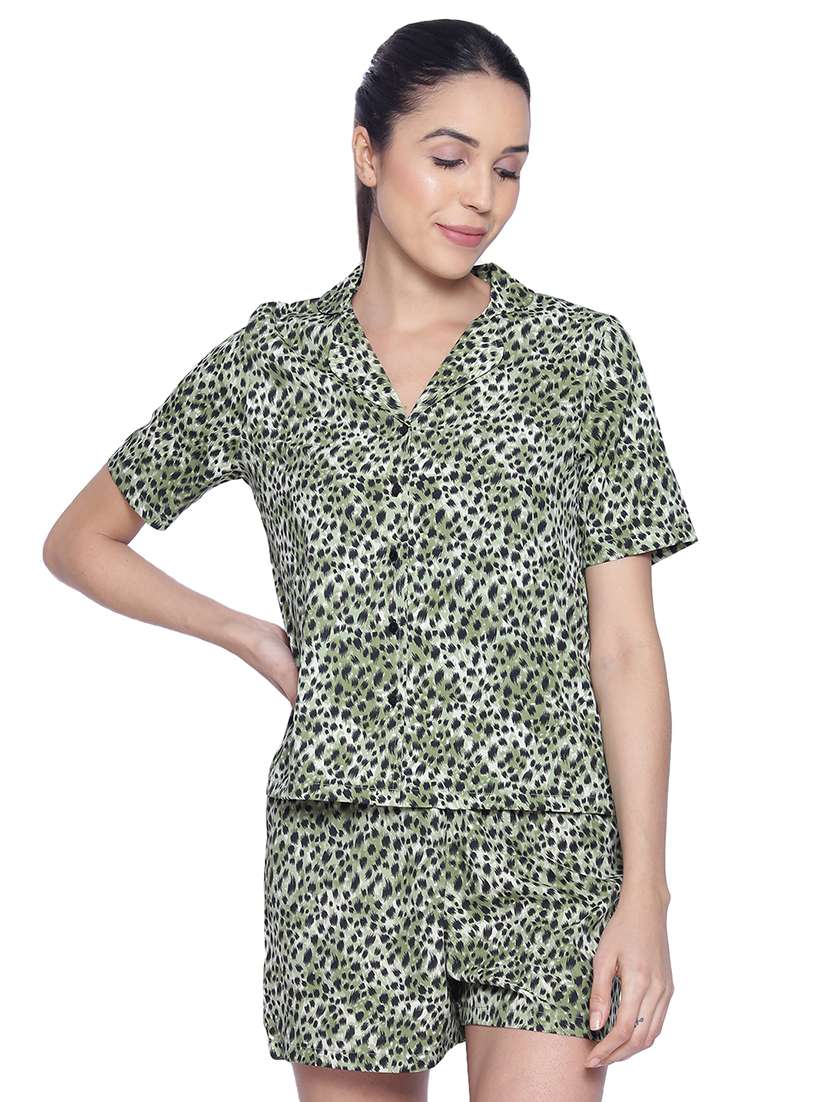 printed nightwear shorts set 