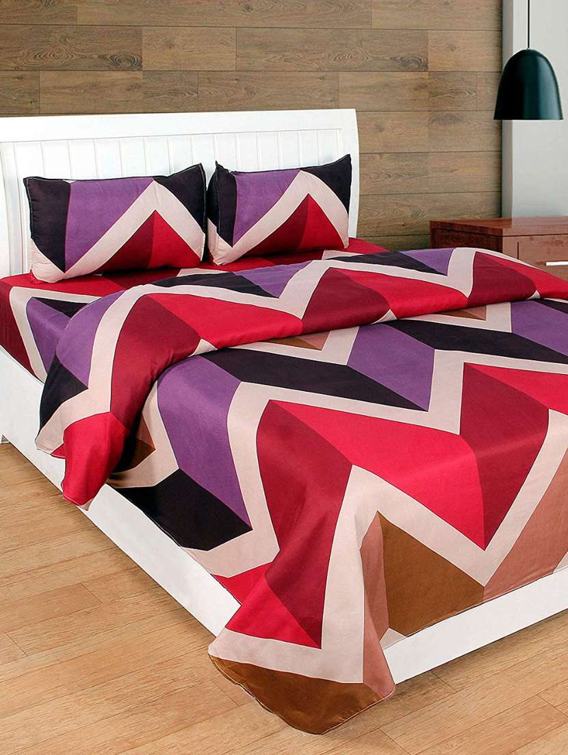 1 supersoft king size double bedsheet with 2 pillow covers