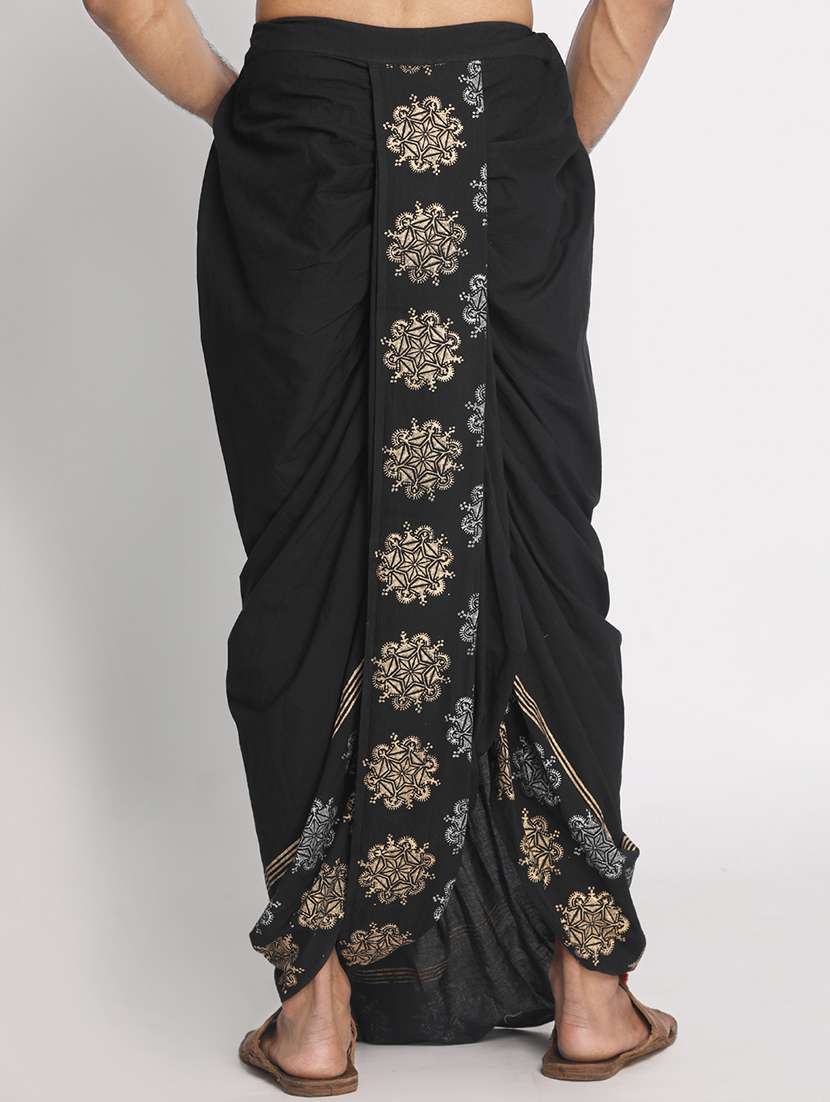 black printed dhoti - 17555746 -  Standard Image - 2