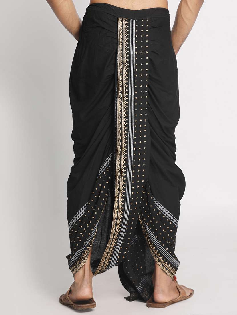 black printed dhoti - 17555749 -  Standard Image - 2