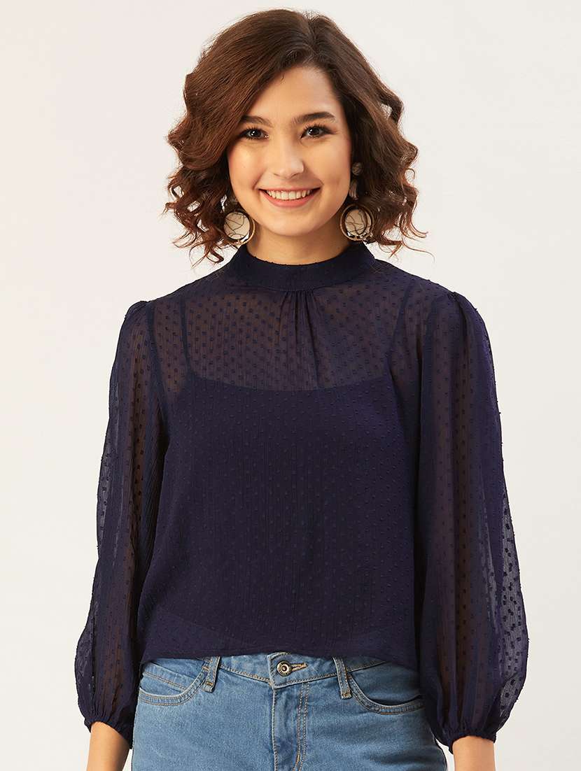 women's straight mock neck top