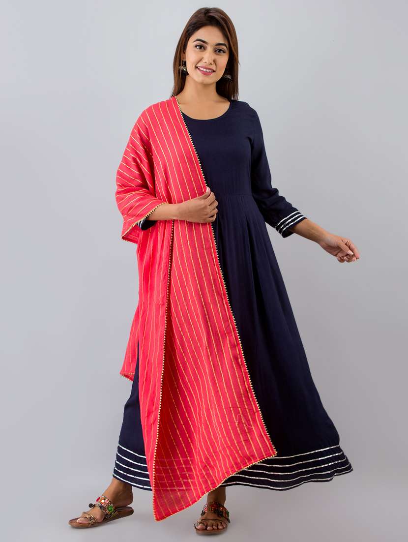 solid kurta dupatta set