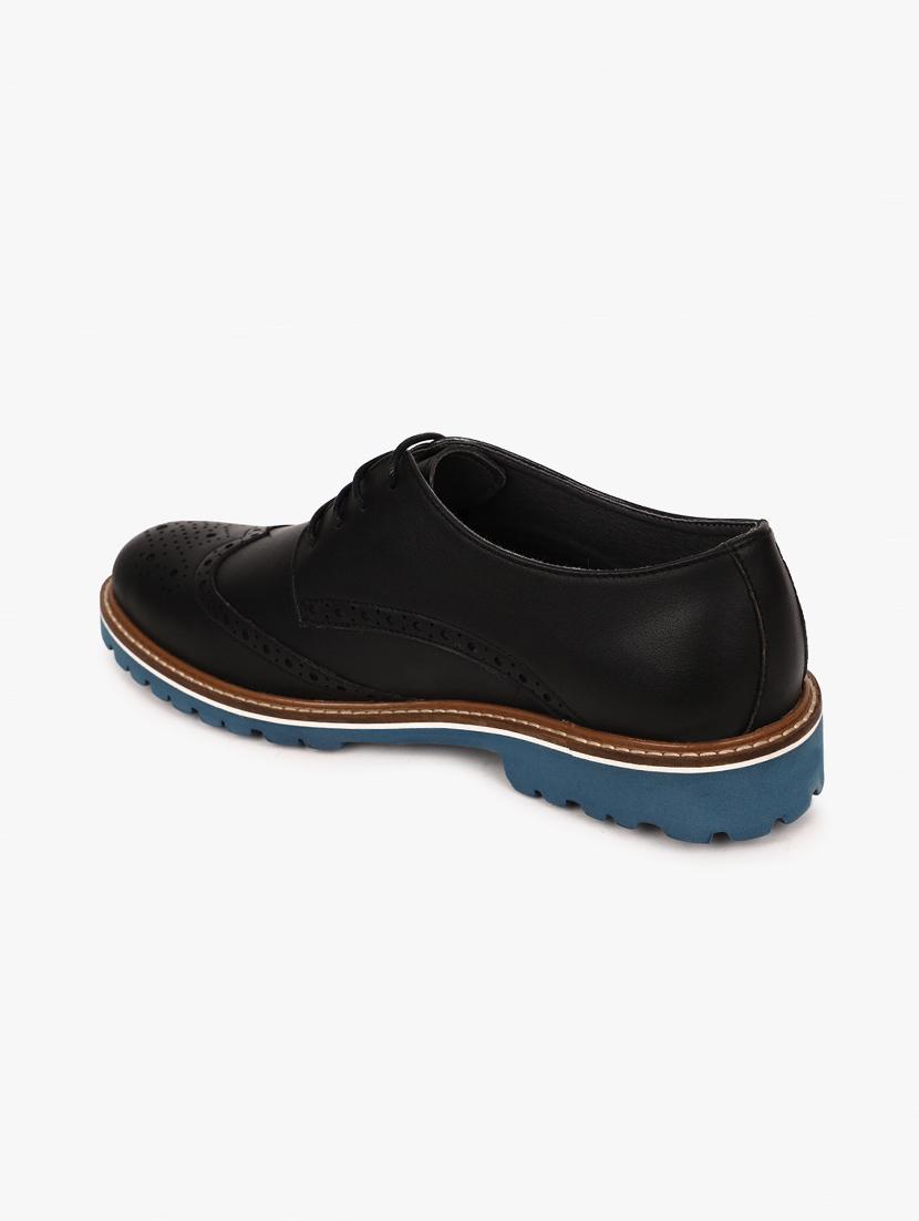 black synthetic lace up shoes - 17558225 - Standard Image - 2