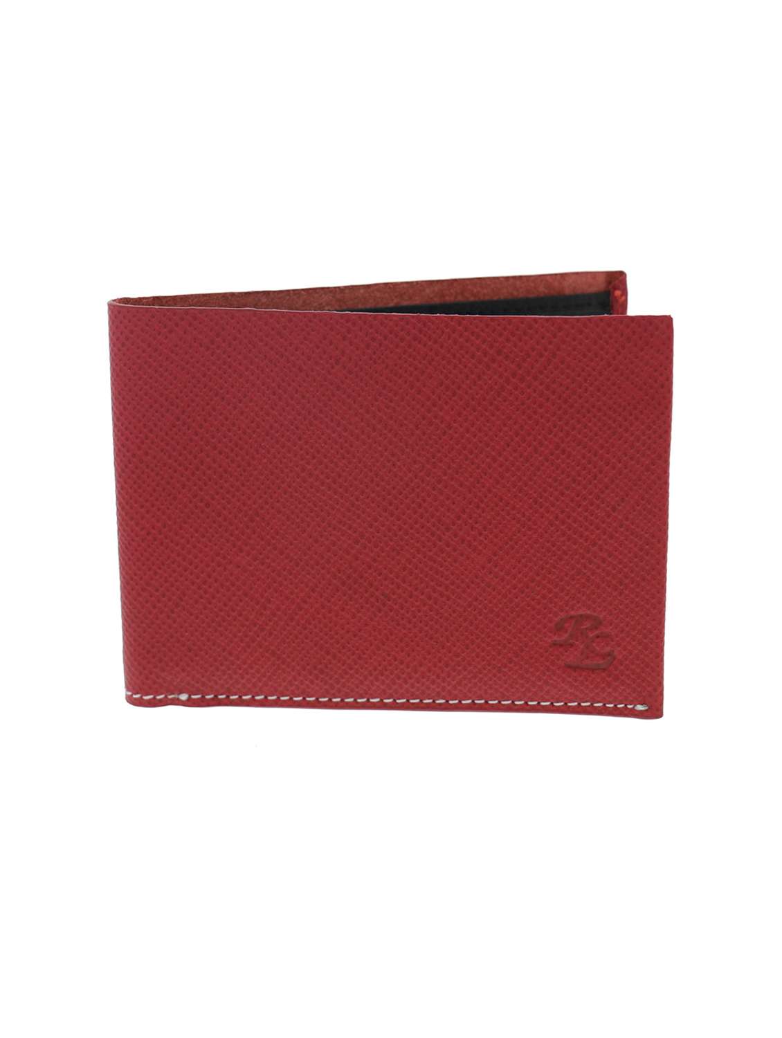 red black leather wallet