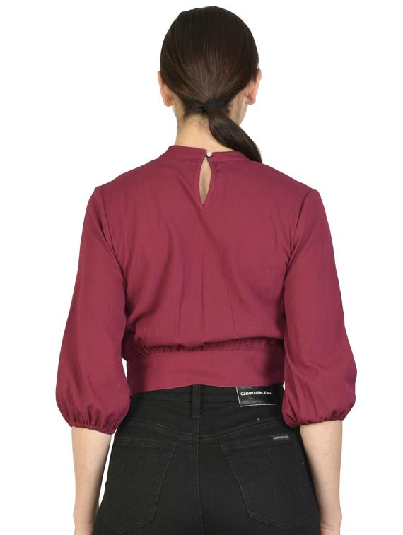round neck solid crop top - 17559278 - Standard Image - 2