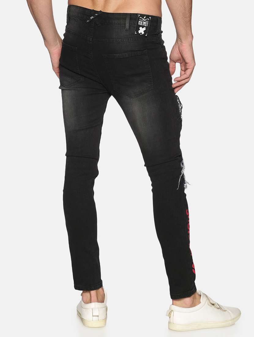 black printed washed denim jeans - 17559913 - Standard Image - 2