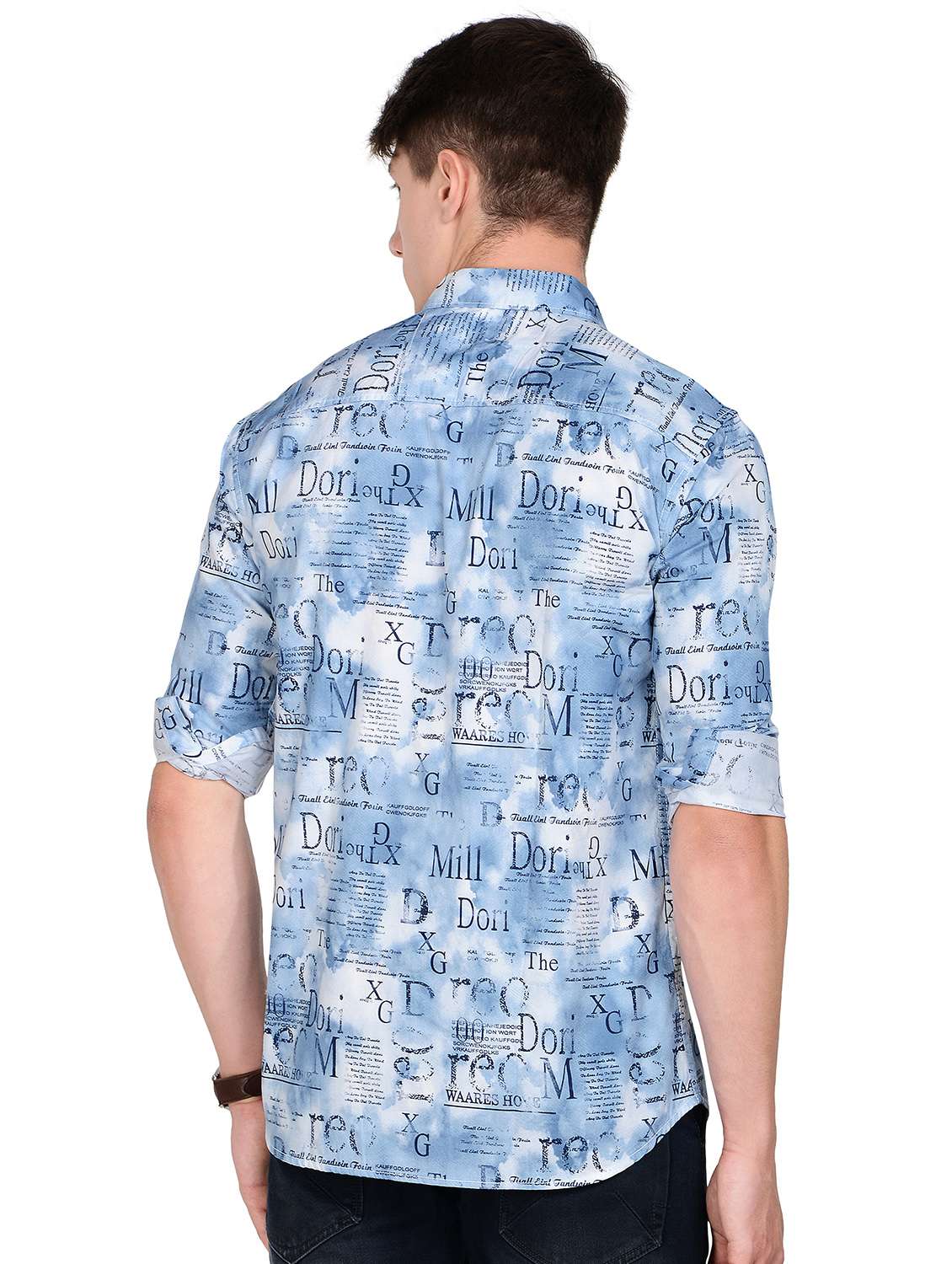 blue printed casual shirt - 17559964 -  Standard Image - 2