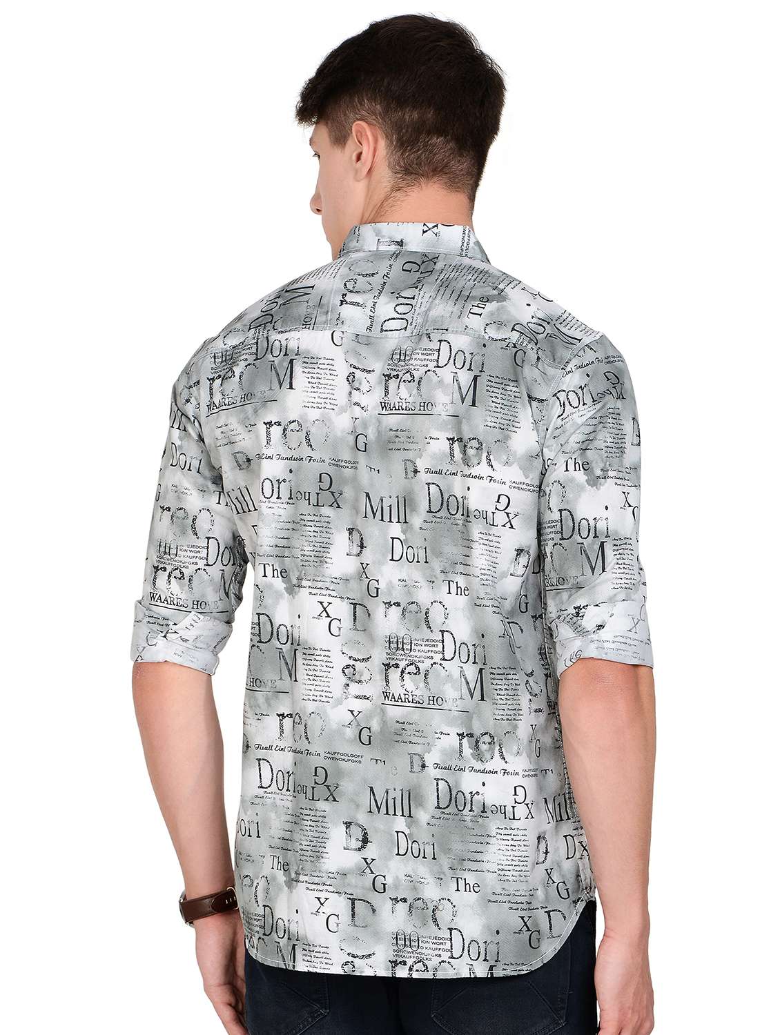 grey printed casual shirt - 17559965 -  Standard Image - 2