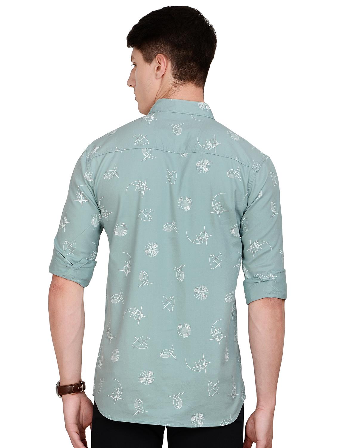 green printed casual shirt - 17559968 - Standard Image - 2