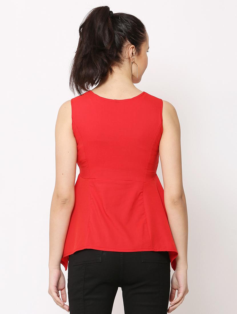 women's high-low round neck top - 17562500 - Standard Image - 2
