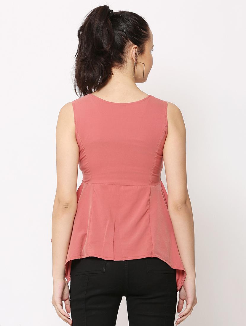 women's asymmetric round neck top - 17562502 - Standard Image - 2