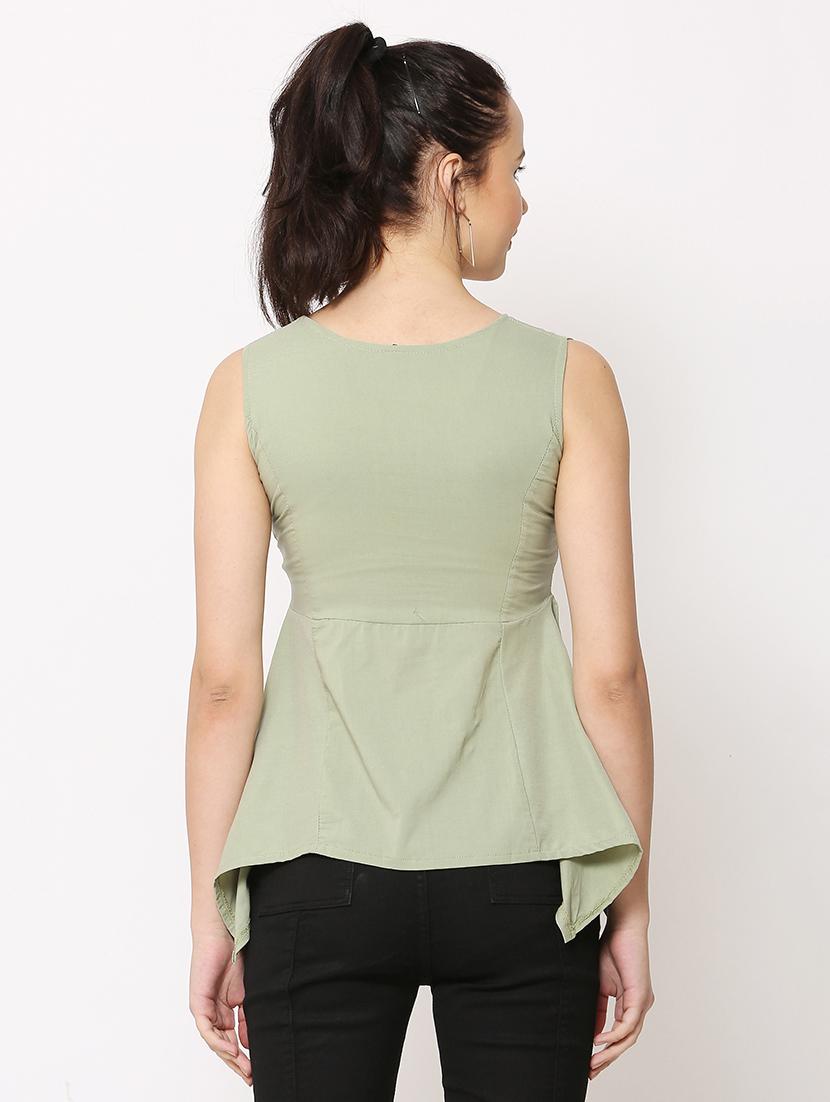 women's high-low round neck top - 17562508 - Standard Image - 2