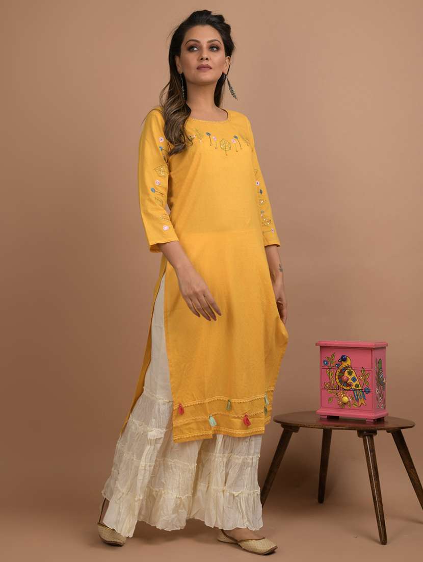 Embroidered Straight Kurta