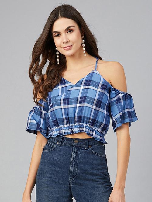 cold shoulder crop top - 17562555 - Standard Image - 0